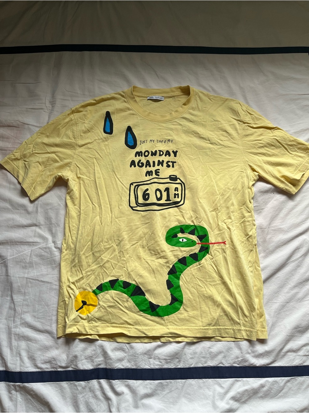 Zara Soft Yellow Crewneck Tee